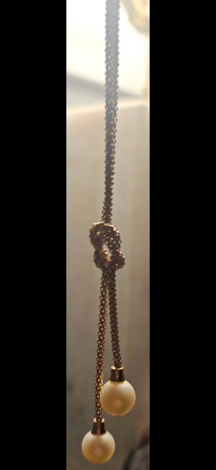 14k 5.6 gm SolidYellowGold 20 in Italian Popcorn ChainLariat Necklace & 2 Pearls