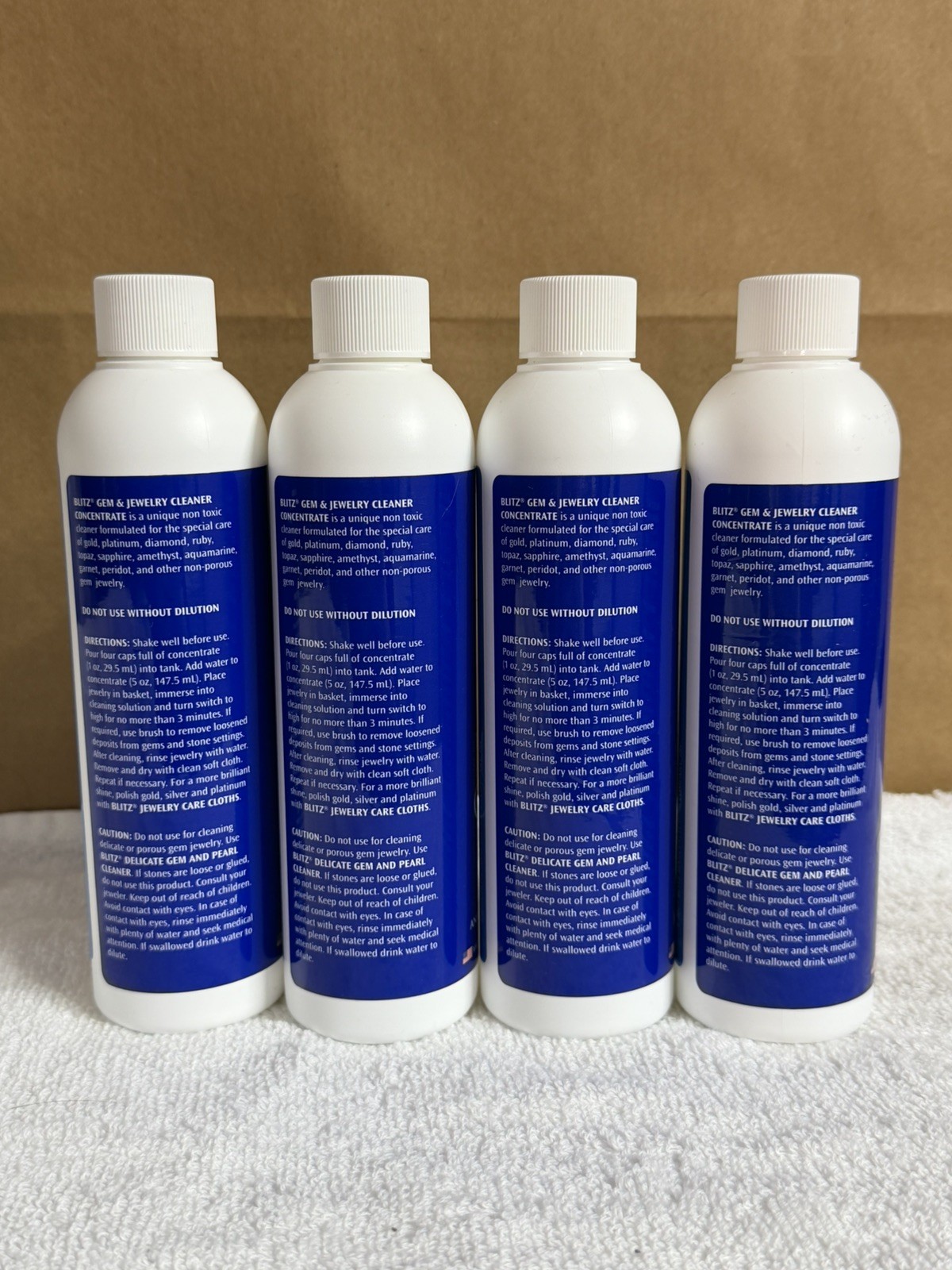 Blitz Gem & Jewelry Cleaner Concentrate 8 fl oz Non-Toxic for Gold & Diamond