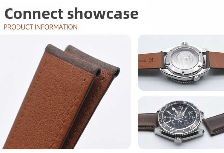 Men’s Pin Buckle Watch Strap Plain Oily Waxed Genuine Leather Wrist Band 18-24mm