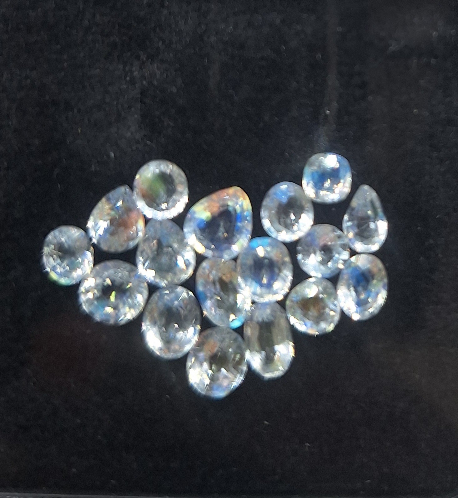 17/6.47 Cts Natural Faceted Rainbow Color Moon Stone Mix Shape Lot Gemstones