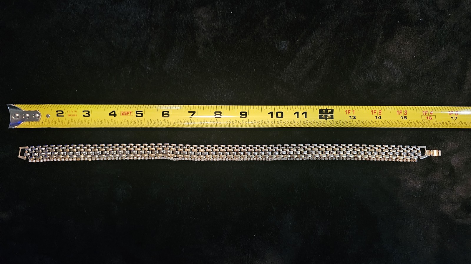 KJL Vintage Gold tone and rhinestone “Watchstrap” Necklace.