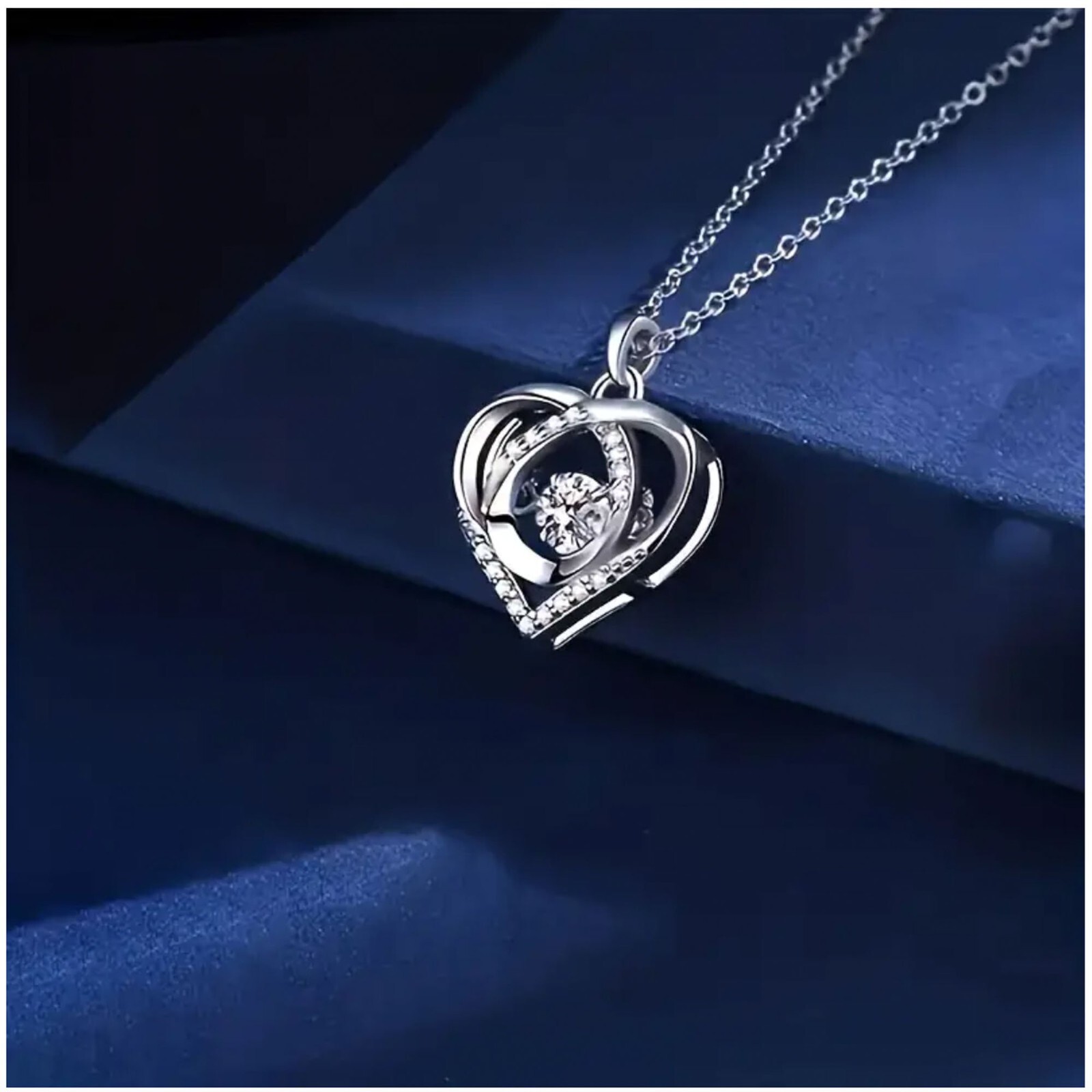 Love Heart Moissanite Elegant Design Fashion Pendant Necklace Jewelry Gift