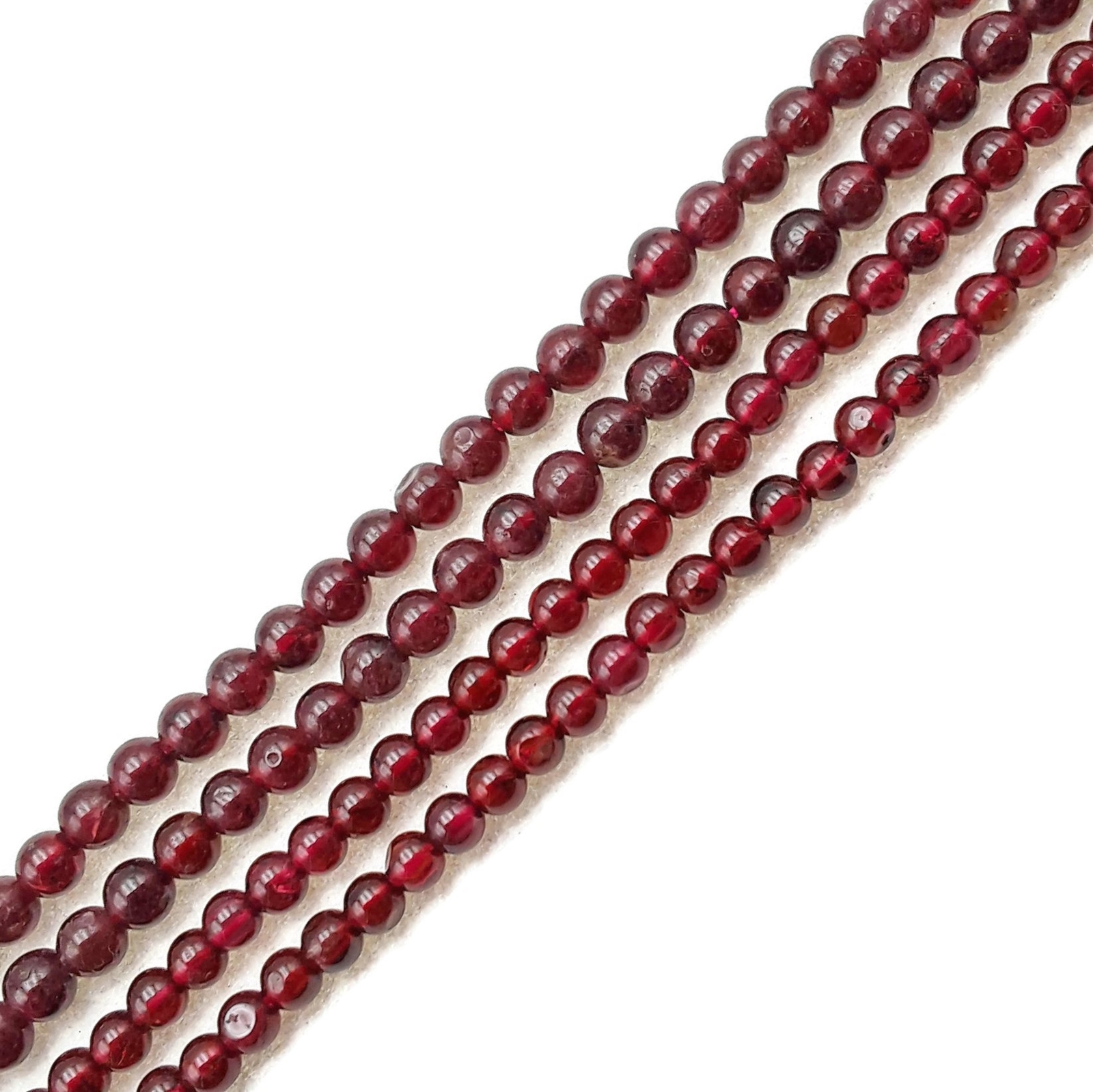 Natural Garnet Smooth Round Beads Size 3mm 3.5mm 15.5″ Strand