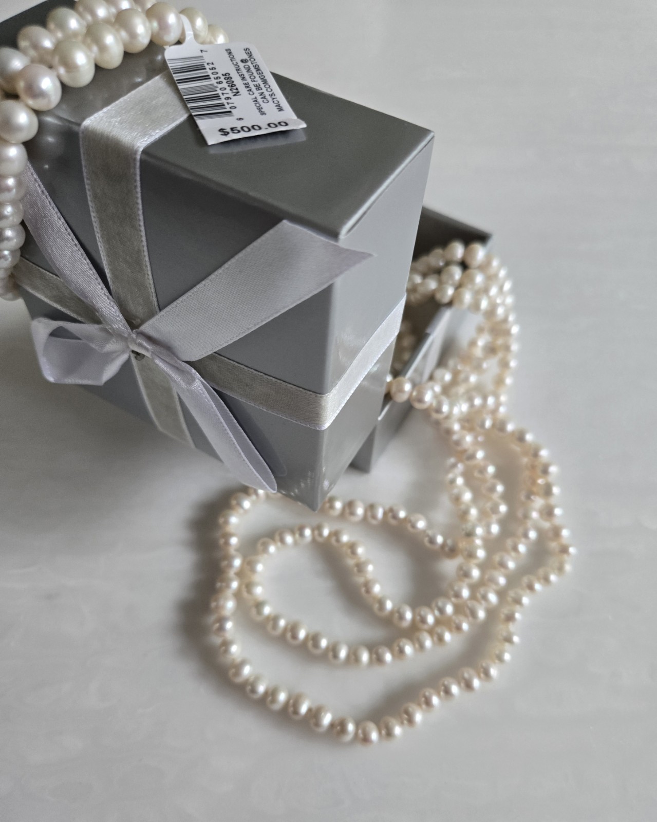 Cultured Freshwater Pearl CFWP Opaque White 100″ Endless Strand Necklace 7-8mm