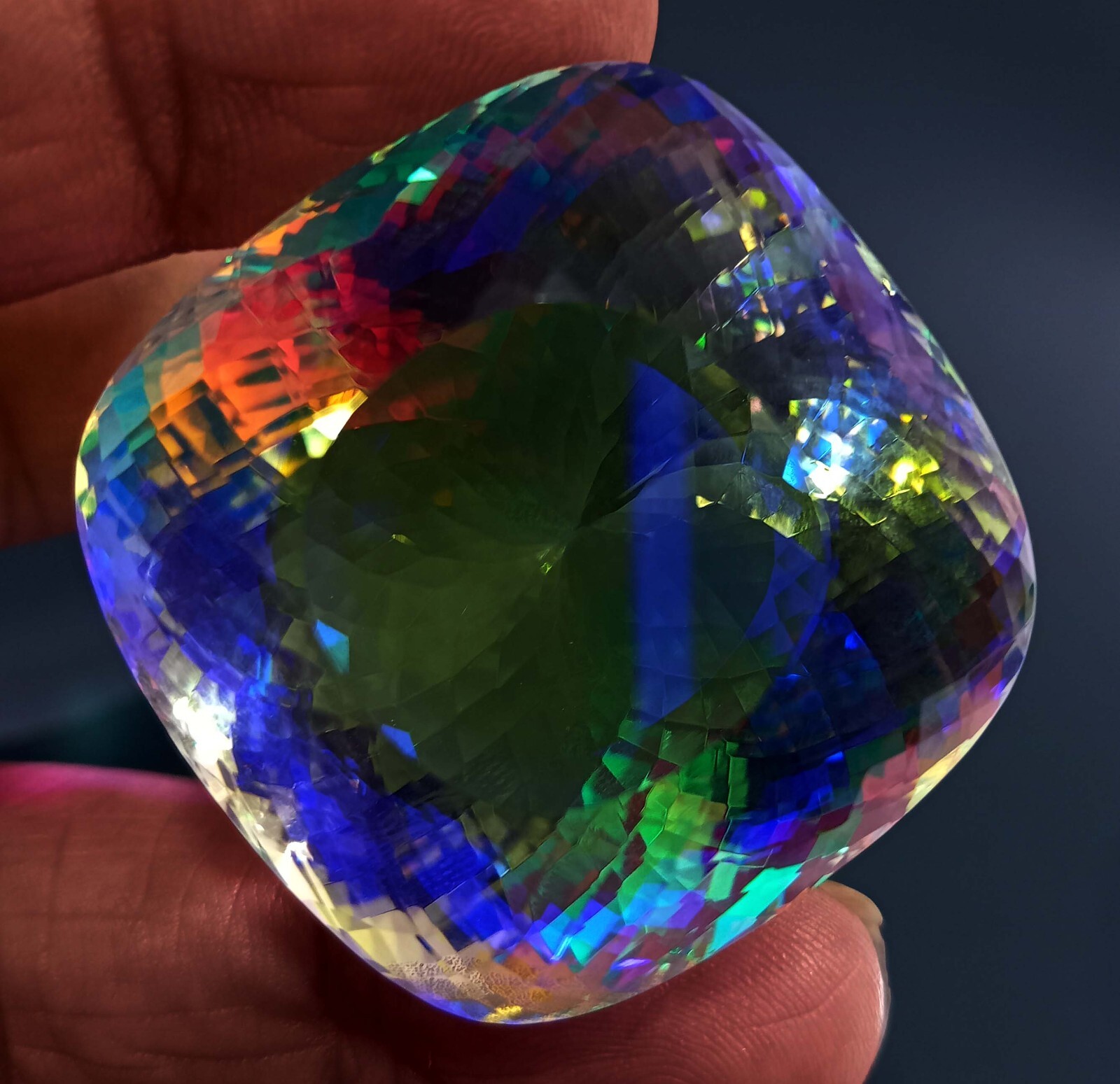 Mystic Topaz EGL Certified Cushion Cut 220.75 Ct Natural Loose Gemstone KH456