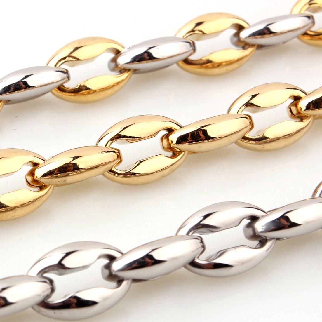 7-40″ 316L Stainless Steel Hollow Out Coffee Beads Bean Chain Neklace Men Women