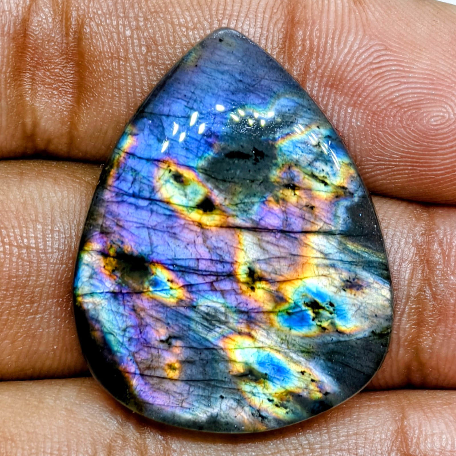 36 Cts Natural Labradorite Cabochon Gemstone For Jewelry 31.9×25.3×5.2 MM
