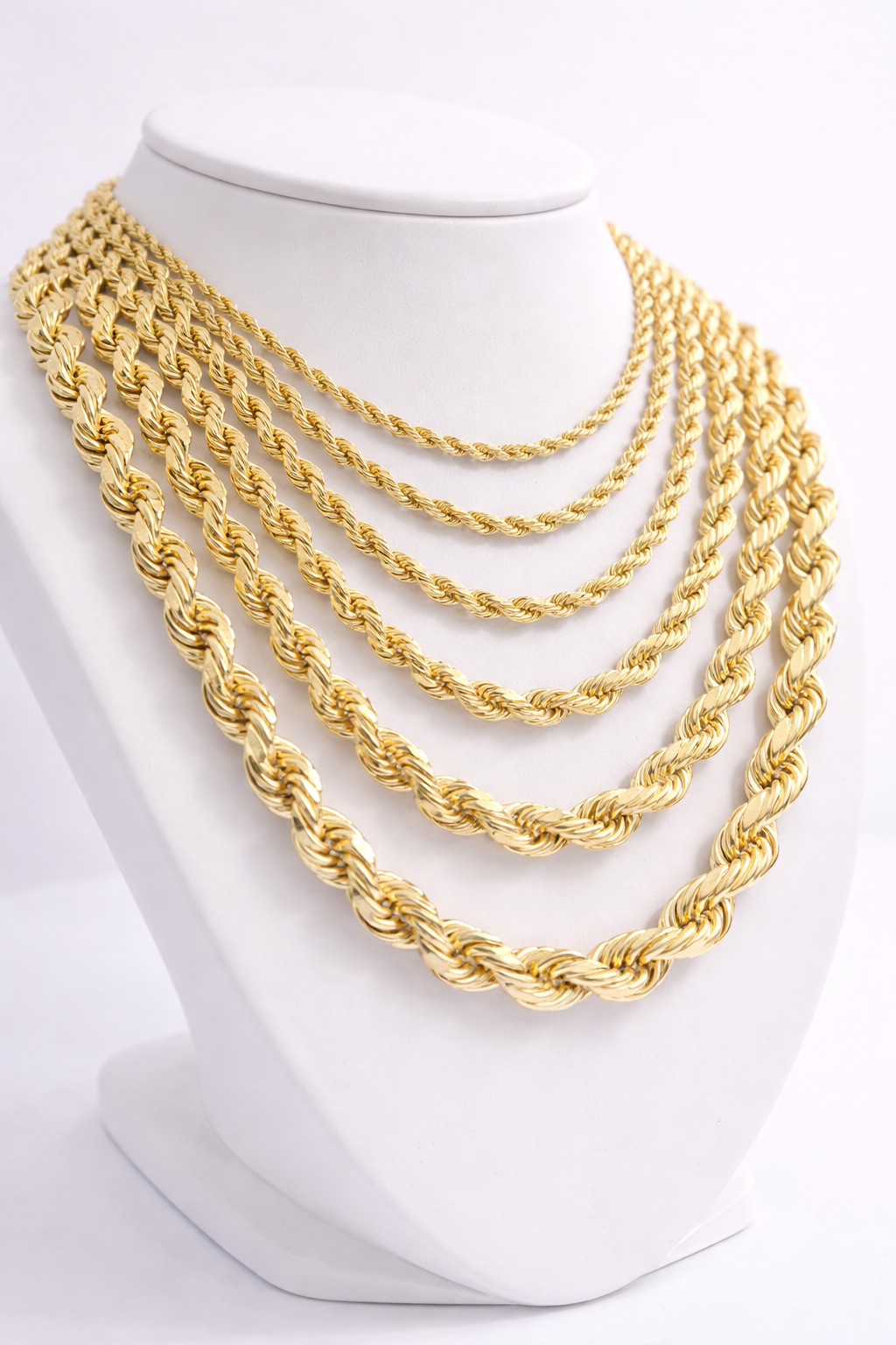 10k Real Gold Rope Chain 2mm 2.5mm 3mm 4mm 5mm 6mm 7mm 8mm 18-30 Inch Men Women