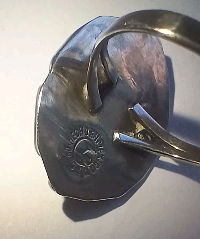 Vintage Mexican Sterling Silver and Foil Backed Crystal Ring Unique