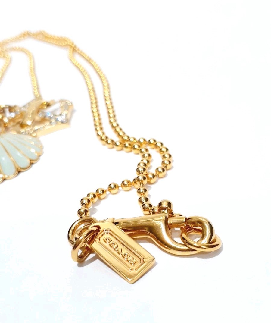 Coach Seashell Nautical Beach Charm Necklace Rare SEE DESCRIPTION Free Ship!