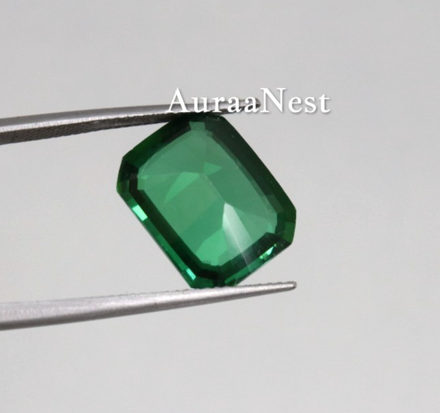 Natural Green Garnet9 Ct Emerald Cut Loose Gemstone Rare Green Gem 18x15mm