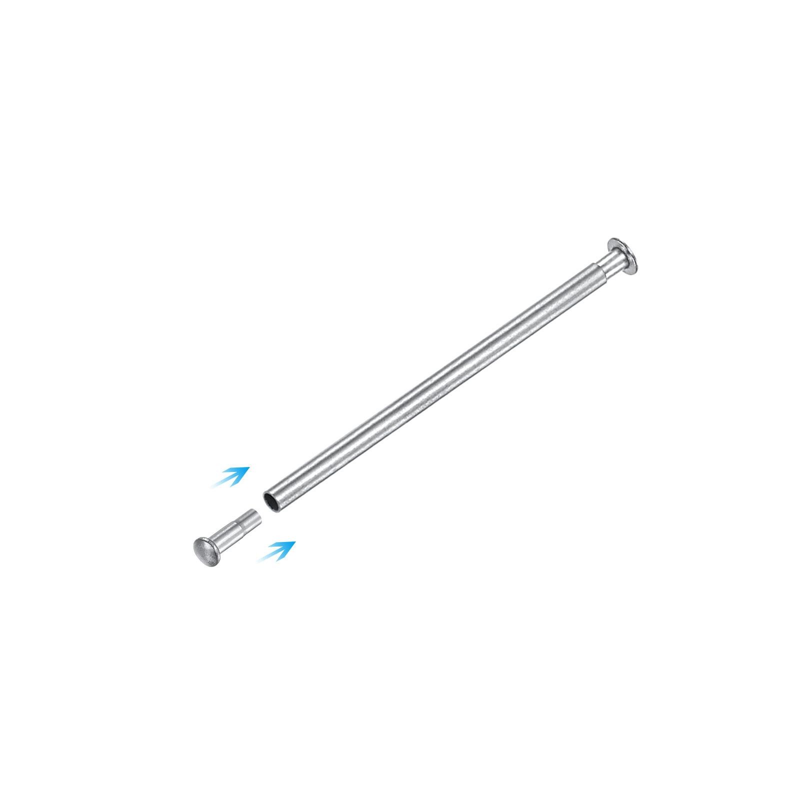 25×1.2mm Tube Friction Pins Watch Strap Pressure Bars Pin with Rivet Ends 10Pack