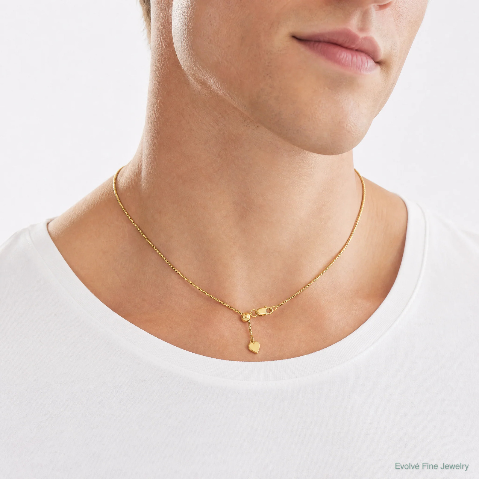 Sterling Silver Gold-Plated Adjustable 1.5mm Round Box Chain Necklace 22″-30″