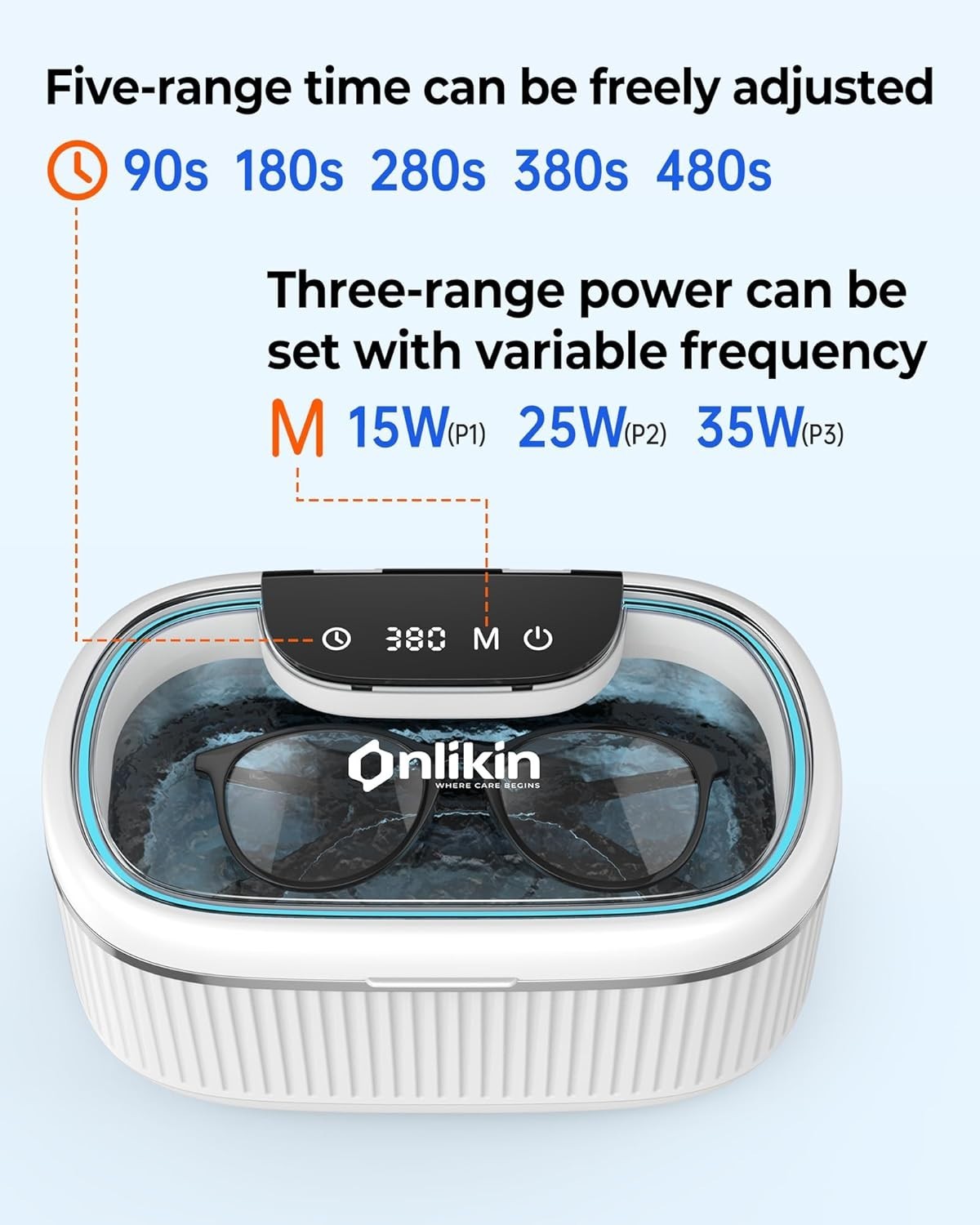3-Level Power Ultrasonic Cleaner for Delicate Jewelry and Sturdy Watch Straps