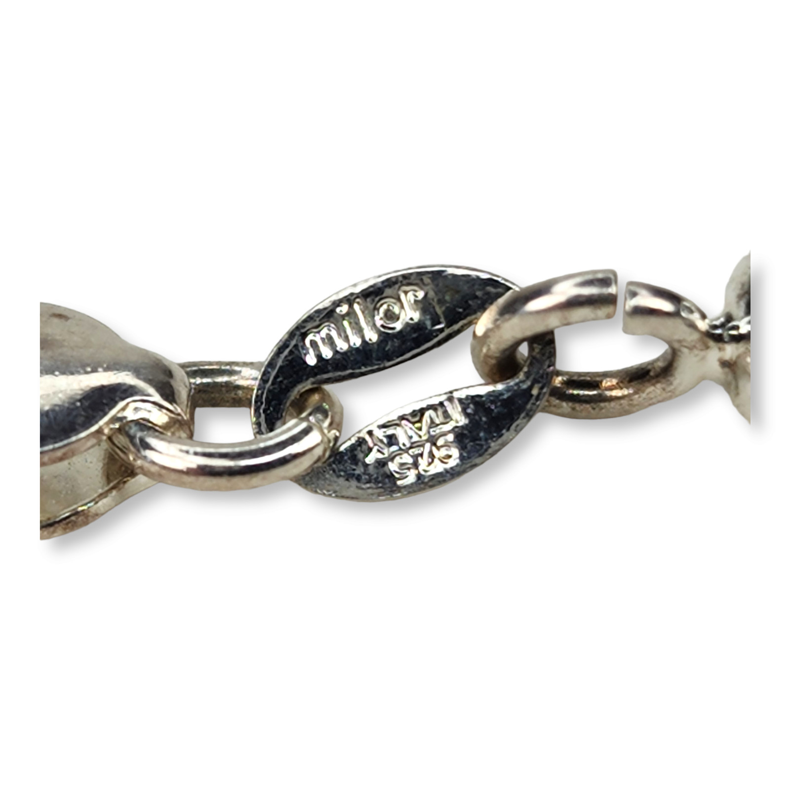 Vintage Sterling Silver 925 Popcorn Chain Milor Necklace 23 Inches