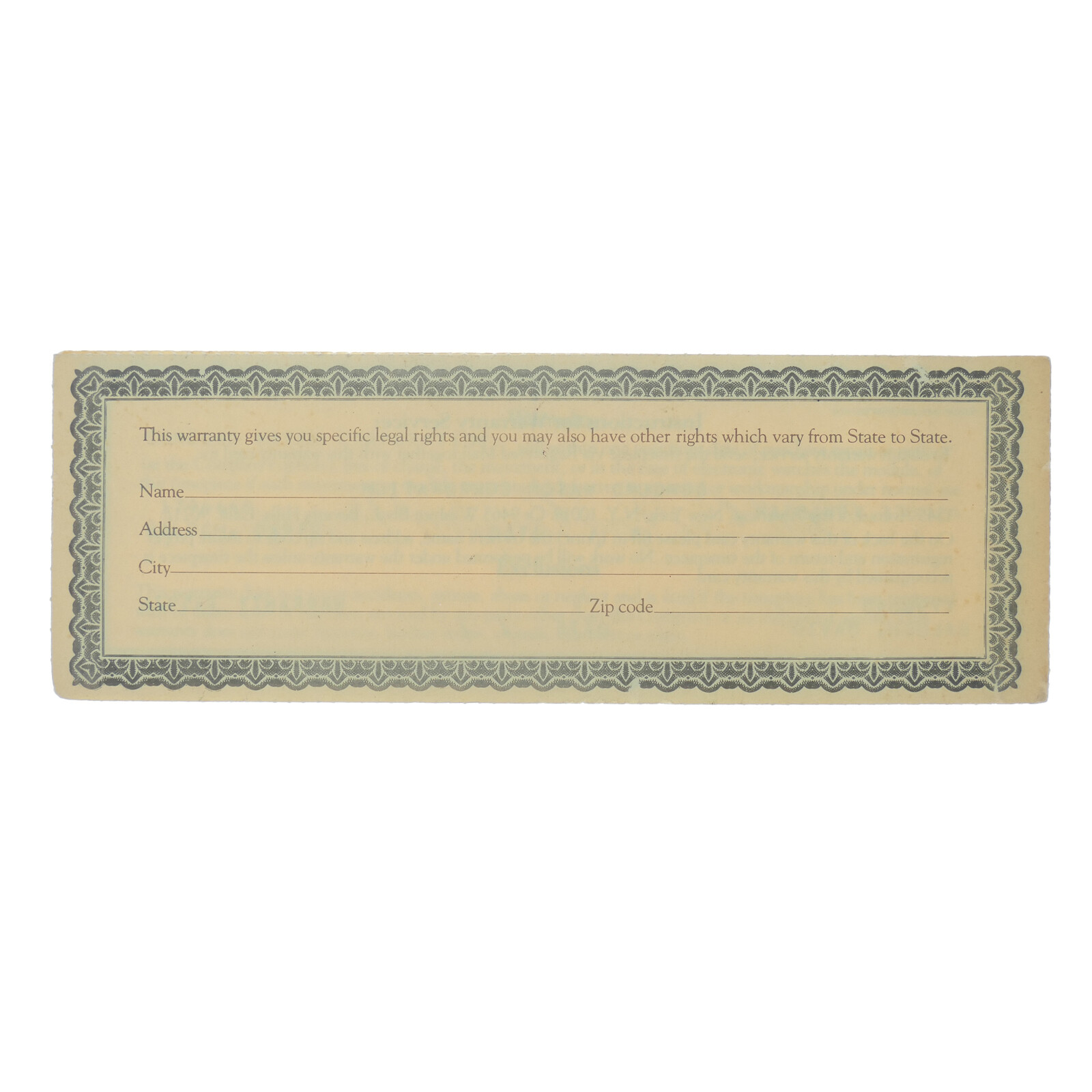 CONCORD WATCH CORPORATION FULL ONE YEAR COSTUMER WARRANTY CARD