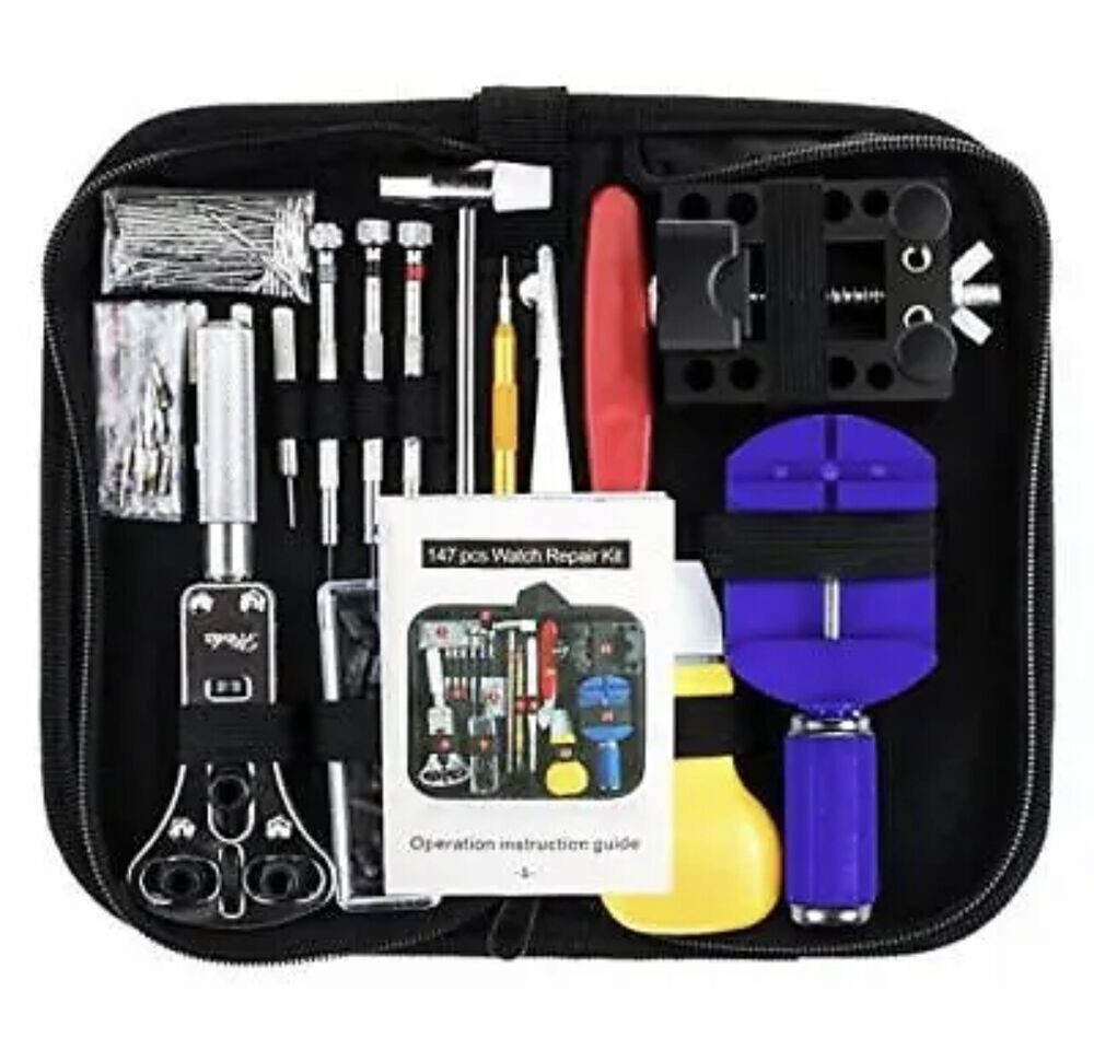 Set Profesional de Herramientas Para Reparación de Reloj de 147 Piezas