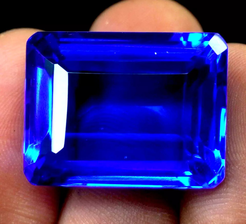 175 Ct Emerald Cut Natural GIE Certified Brazilian Blue Topaz Loose Gemstone