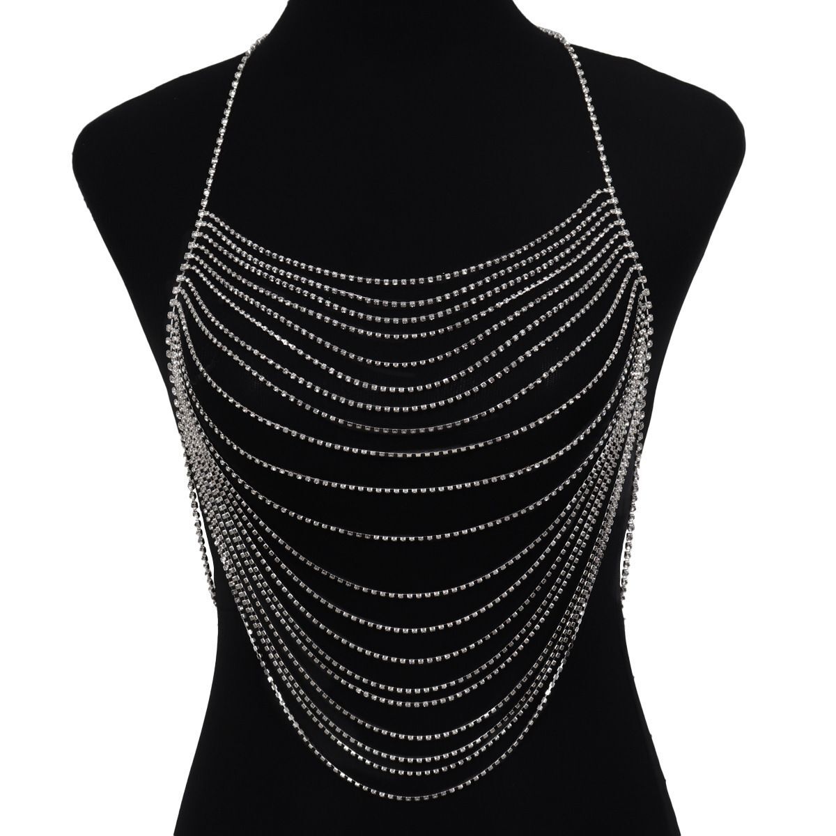 Bust Chain Accessories Shiny Full Diamond Bra Panties Bikini Body Chain Set