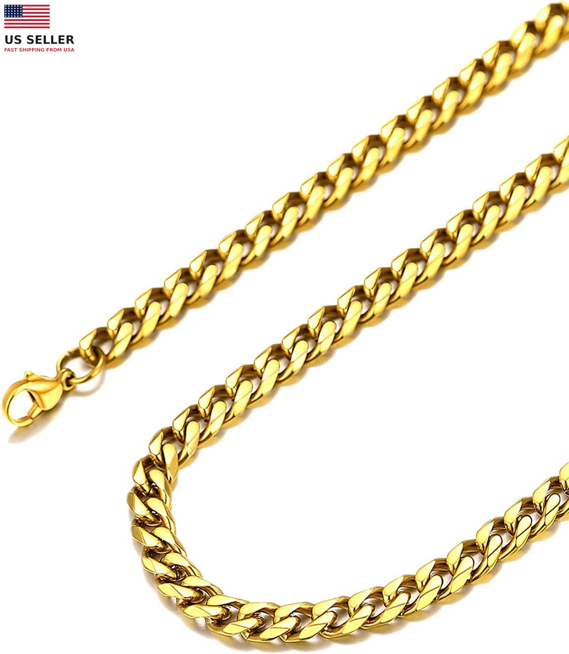 3Mm/6Mm/9Mm/12Mm Miami Curb Cuban Link Chain for Men Women, 316L Stainless Stee