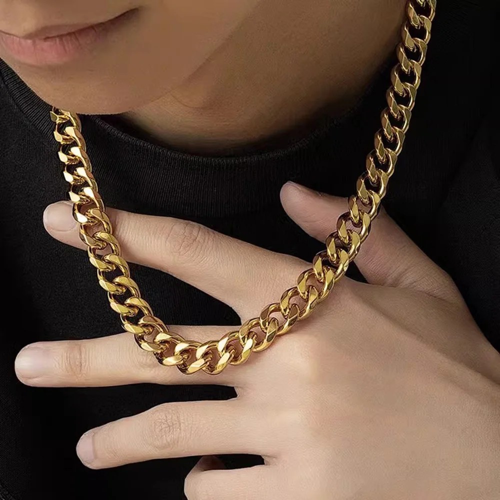 3/5/7mm Stainless Steel Cuban Link Chain Classic Punk Personality Jewelry