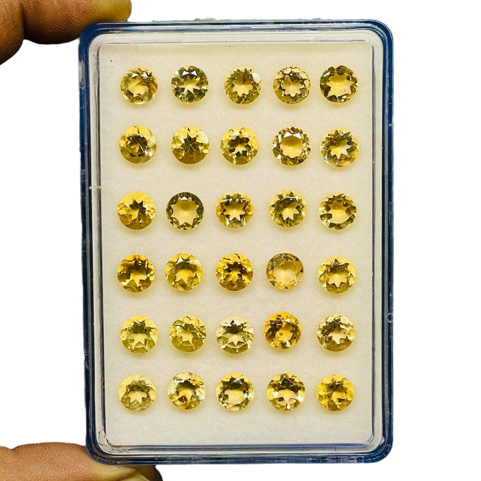 VVS 30 Pcs Natural Citrine 7mm Round Cut Loose Untreated Gemstones Wholesale Lot