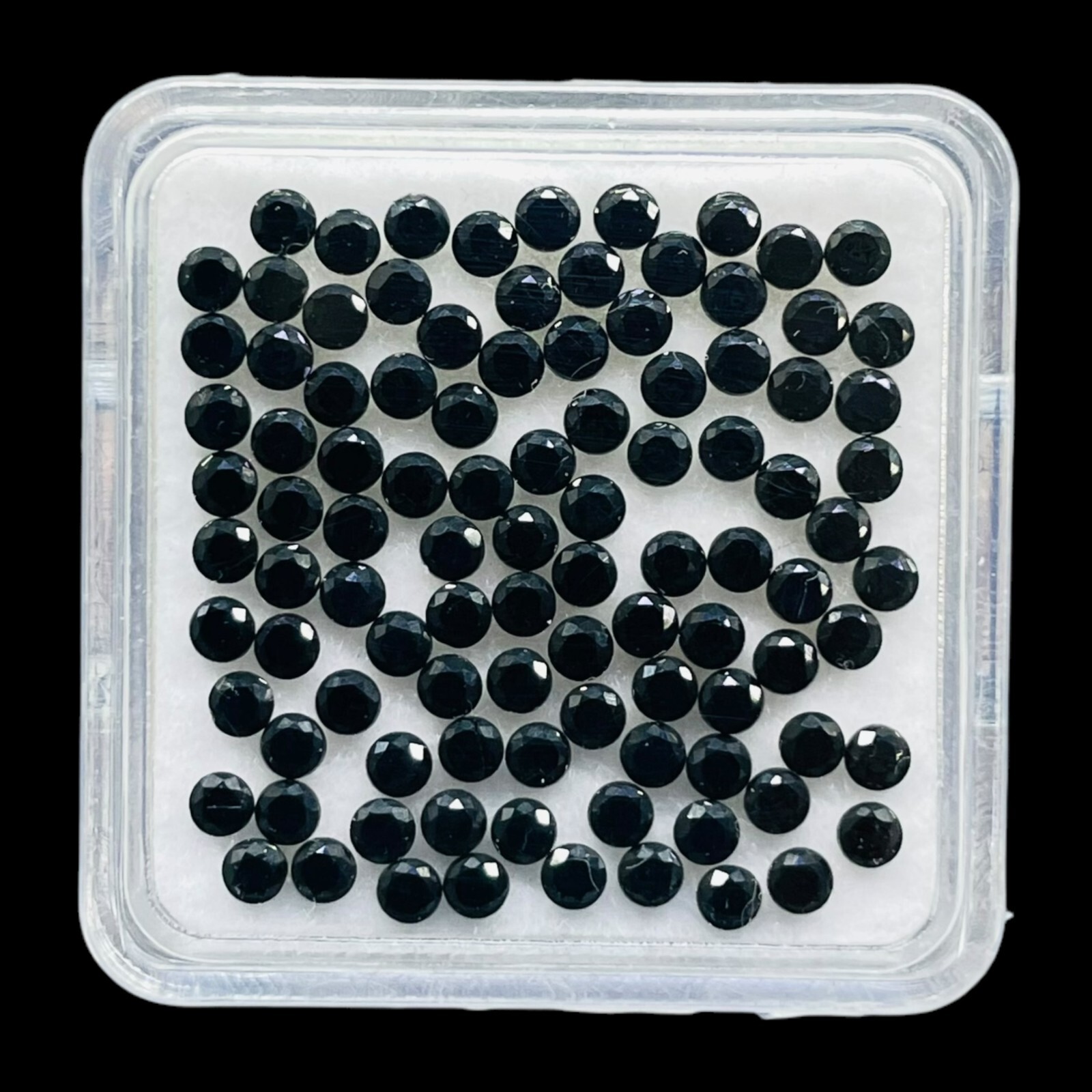 100 Pcs Natural Black Spinel 2mm Round Diamond Cut Calibrated Loose Gemstones