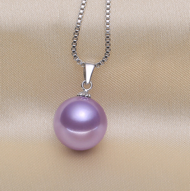 Tahitian SHELL Pearl 8/10/12/14/16mm pendant 925 Silver 18″ Necklace gift PE33