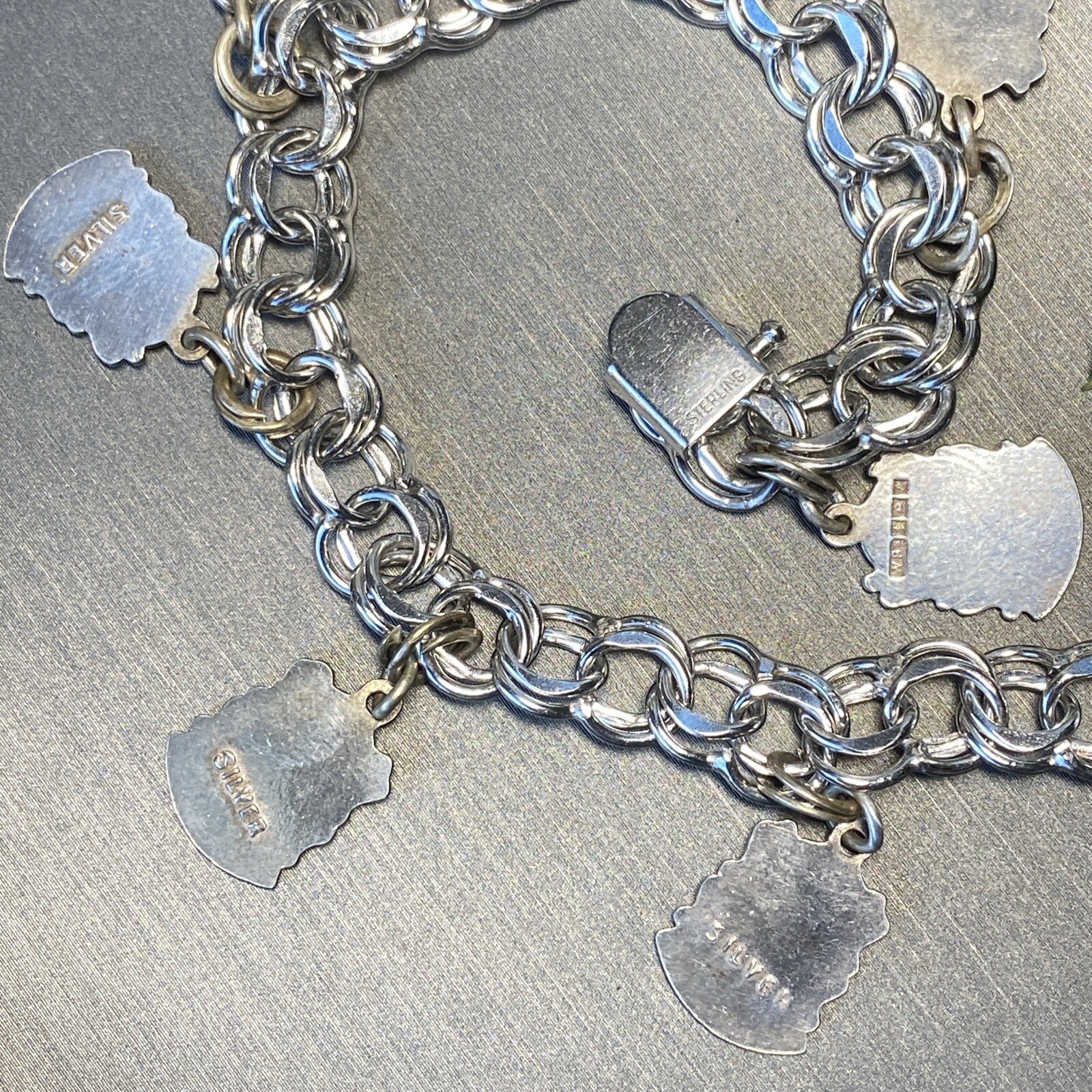 Vintage Charm Bracelet Estate Fine Jewelry Pre-Owned Sterling Ireland France