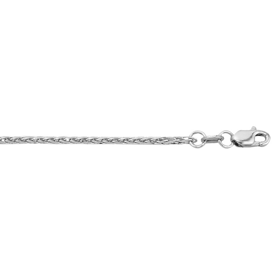10k white solid gold wheat chain 16″inch 1.7 mm 4.7 grams