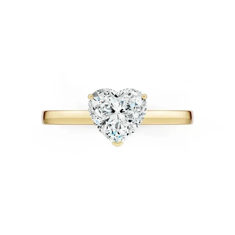 D Color VVS 1 CT Heart Cut Moissanite Ring Solid 925 Sterling Silver Jewelry