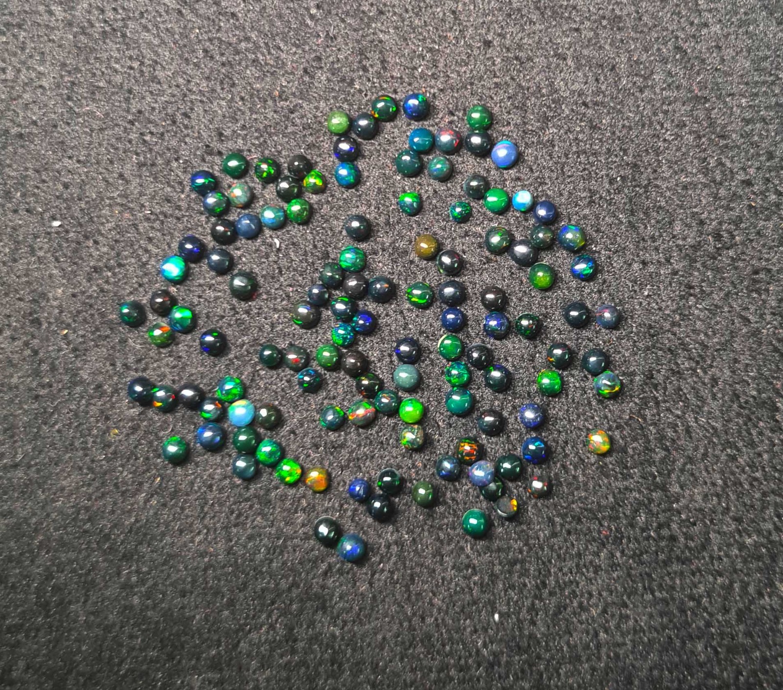 Natural Ethiopian Black Opal Round Cabochon Loose Gemstone Lot 100 Pcs 2.50 MM