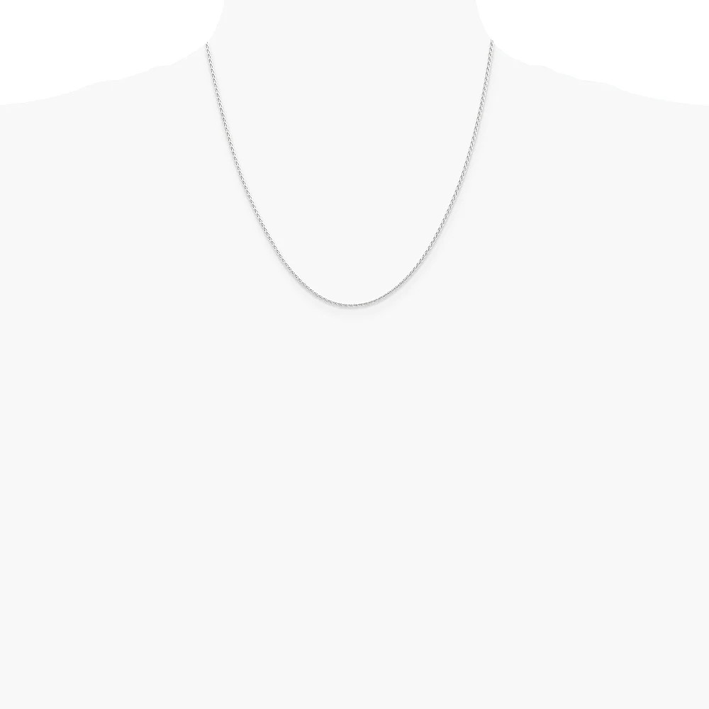 14K White Gold 1.5mm Parisian Wheat Chain Necklace 14″-30″