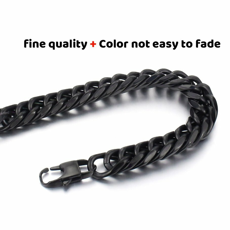 MENDEL 10mm Mens Gold Plated Miami Cuban Link Chain Necklace Stainless Steel Men