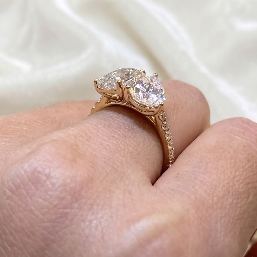 3 Ct Emerald-Cut VS1 Lab Grown Diamond Wedding Engagement Ring 14k Yellow Gold