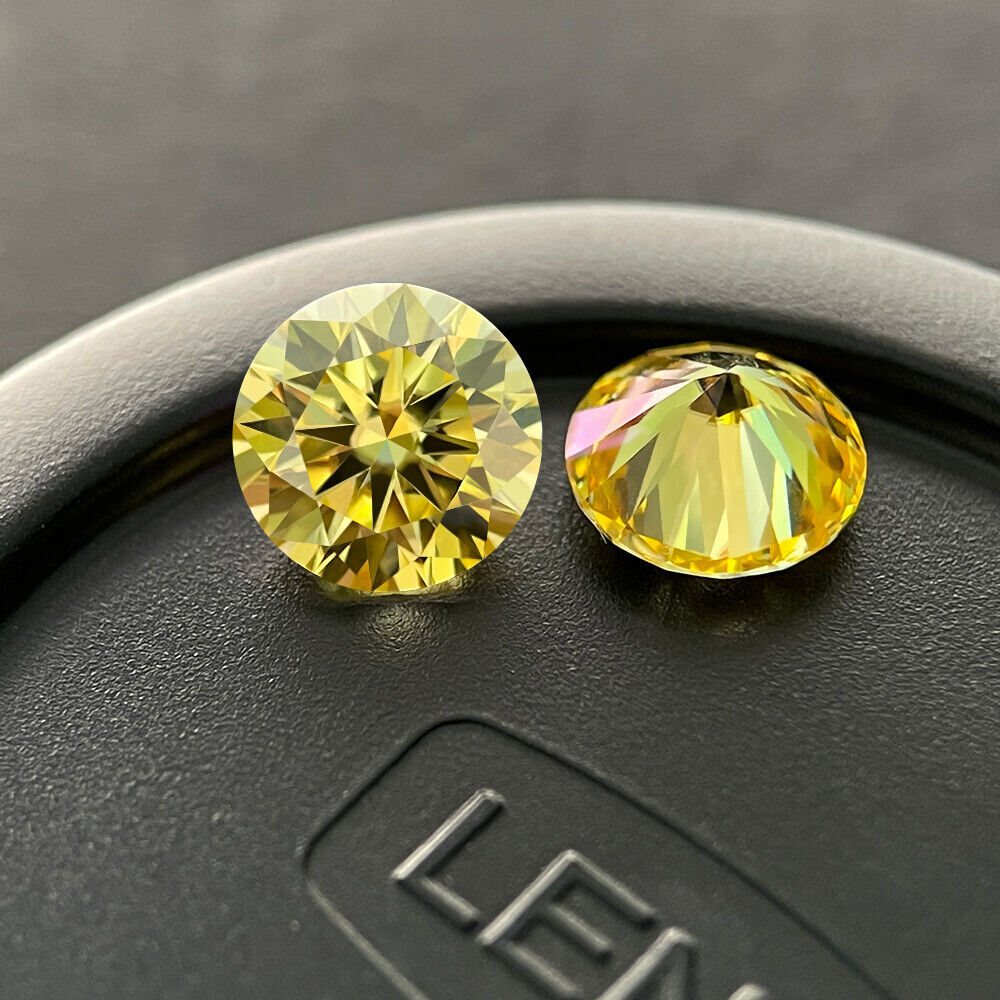 Colored Moissanite Real Gem Stone W. GRA Certificate VVS1 D Round Loose