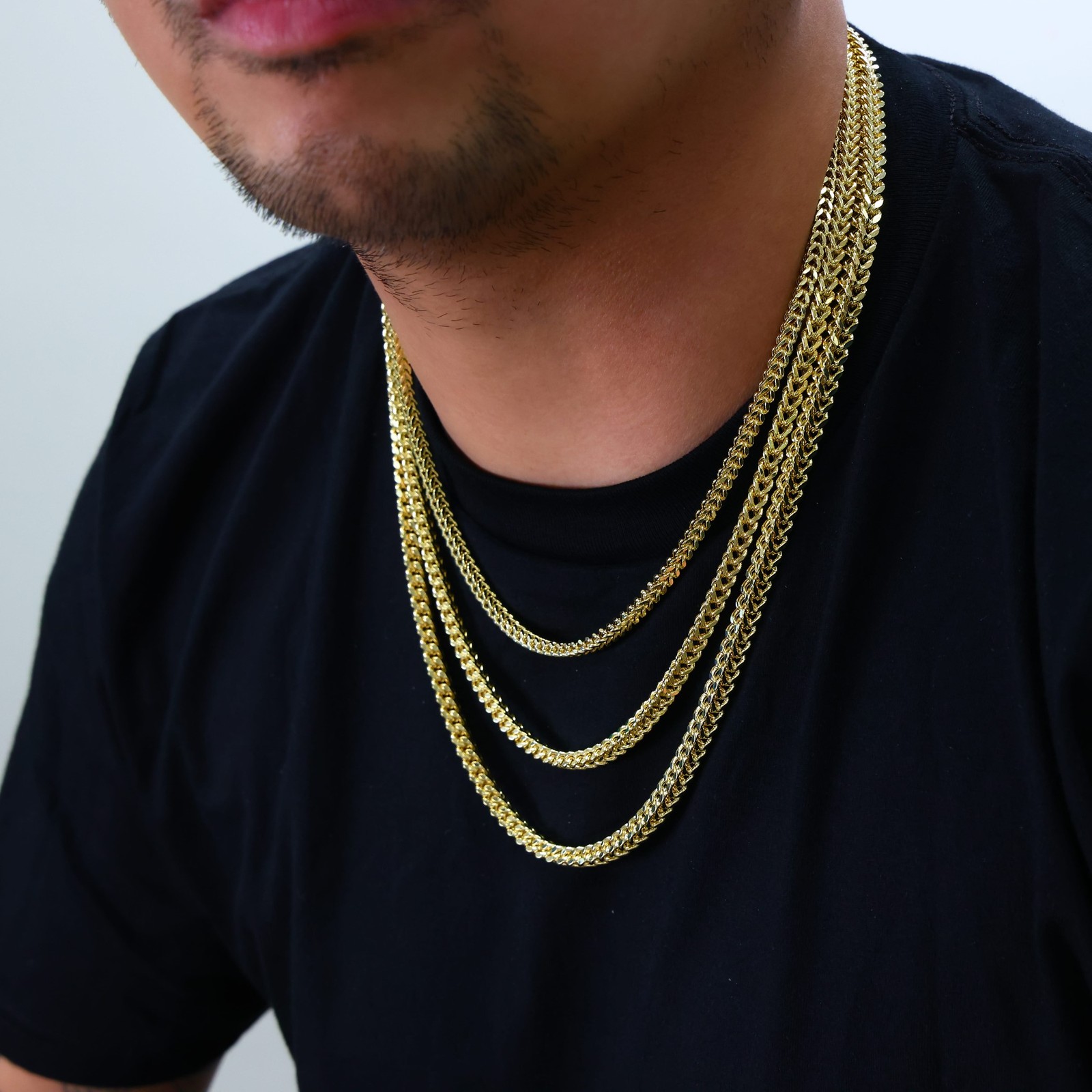 14K Yellow Gold 1.5mm-5mm Franco Square Box Chain Necklace Mens Womens 16″- 30″