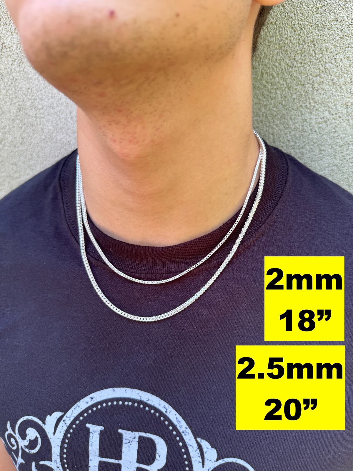 Real Solid 925 Sterling Silver Franco Chain 2-5mm Box Necklace Men Ladies 18-30″