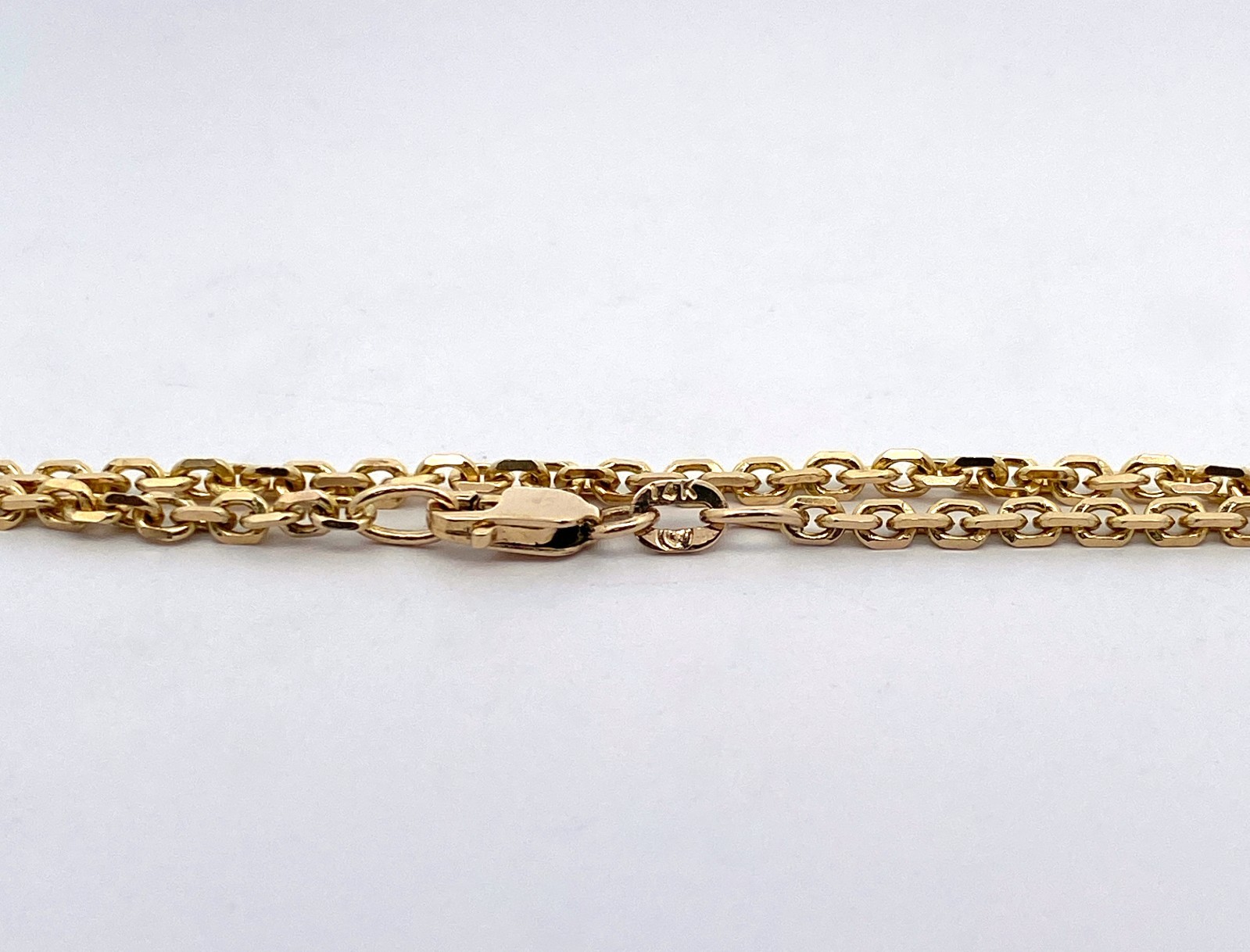 14K Yellow Gold 2mm Solid Rolo Belcher Cable Link Polished Necklace Chain 16″ 7g