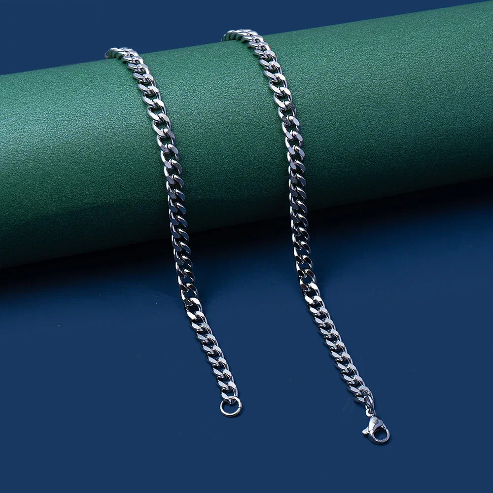Men Simple Stainless Steel Cuban Chain Necklace Hip Hop Street Jewelry For Women