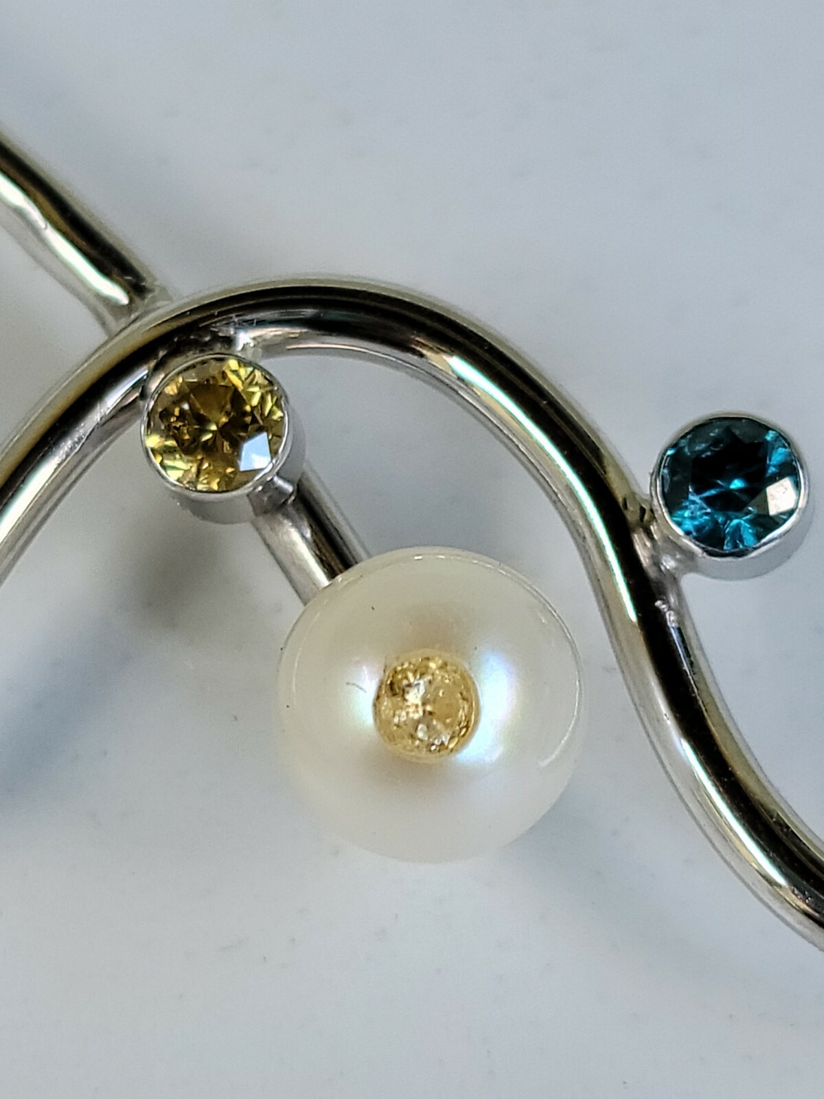 Gold Diamond Necklace Pearl 14k Drop