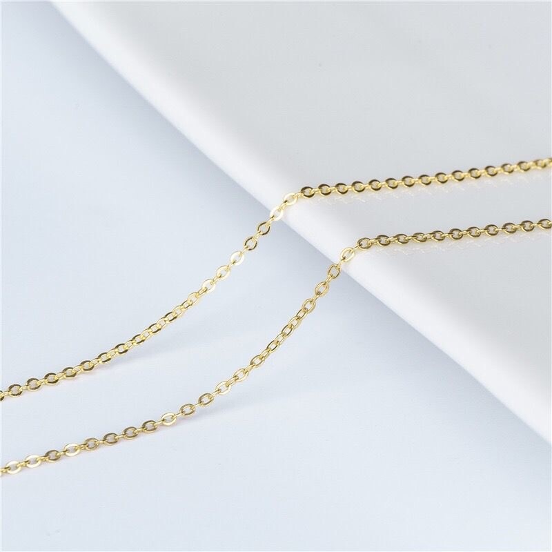 9CT YELLOW GOLD & SILVER BELCHER CHAIN NECKLACE 16″ 18″ 20″ 22″ 24″