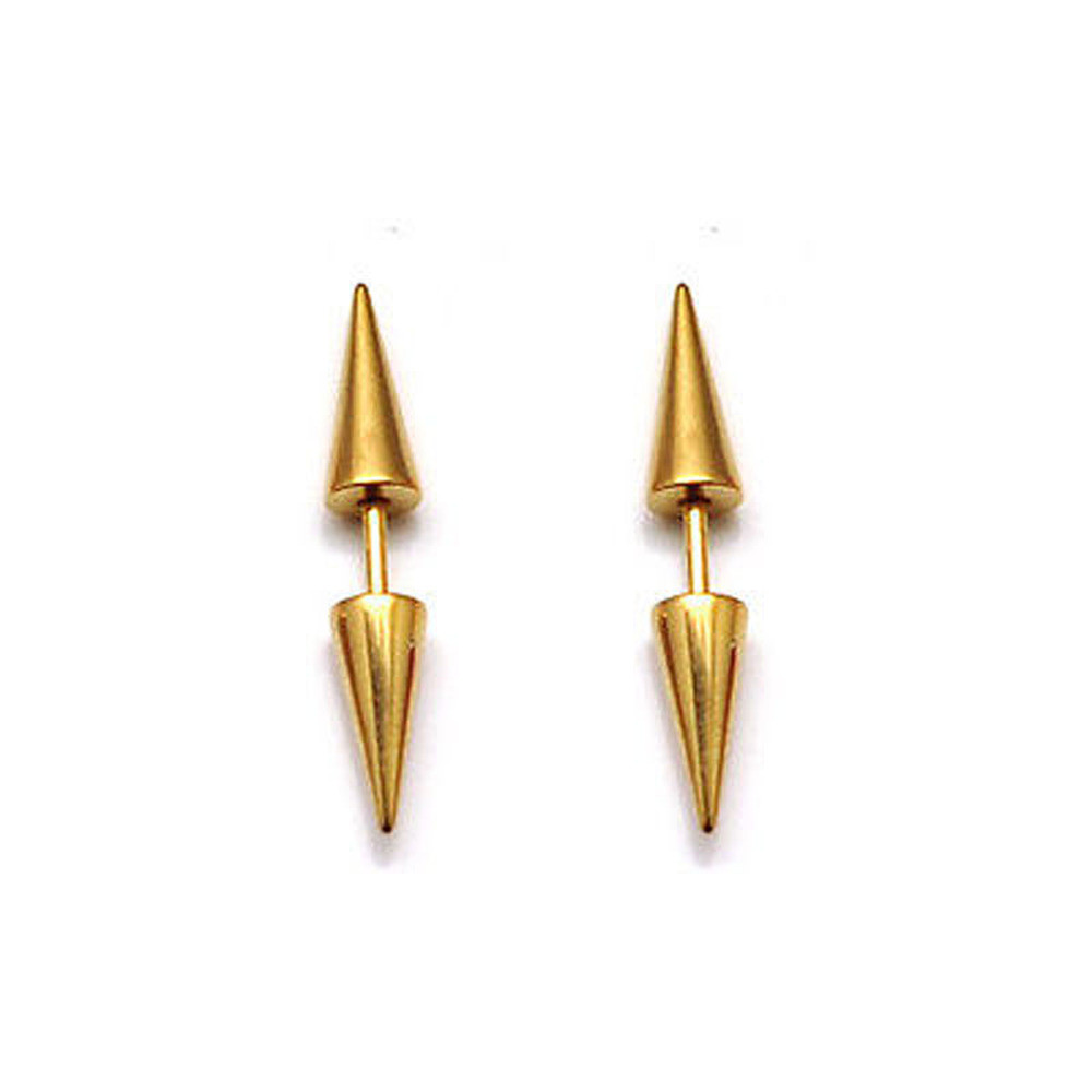 2Pcs New Fashion Punk Earrings Stainless Steel Rivet Spike Ear Studs Earring US