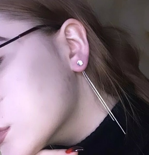 New Fashion Gold Color Long Crystal Tassel Dangle Earrings Women Wedding Drop