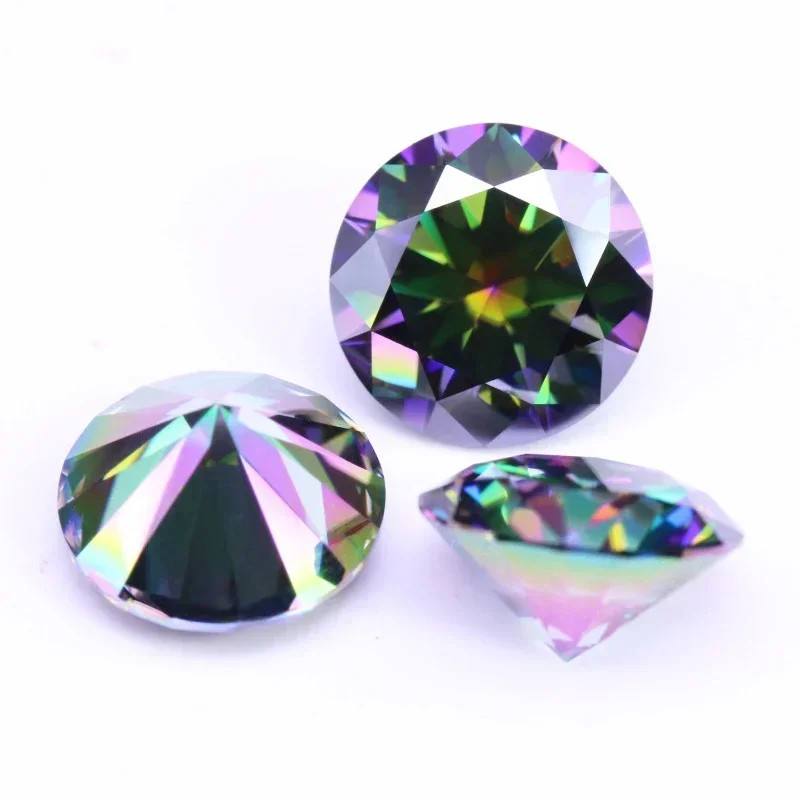 Round 0.1-10ct Moissanite Loose Stones Colorful VVS Gemstones for Jewelry Making