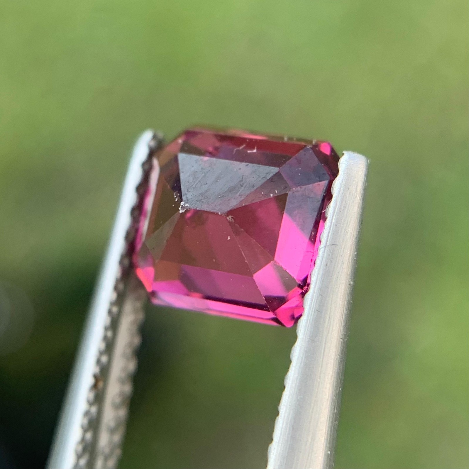 2.25 Cts Natural Slightly Included Red Garnet Emerald Cut Gemstone Tanzania