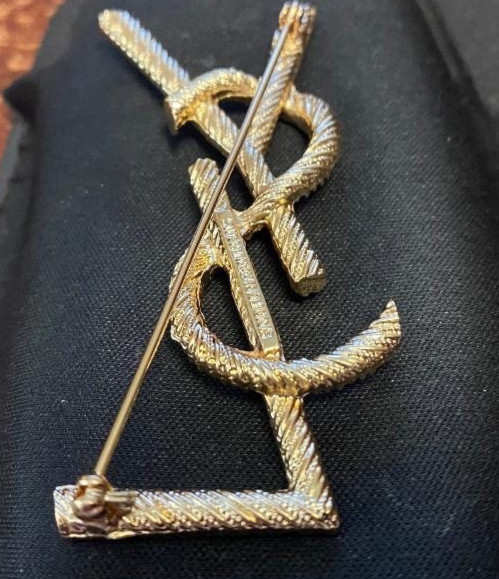 Brilliant YSL Yves Saint Laurent Opyum Twisted Brooch Stamped Brooch Pin