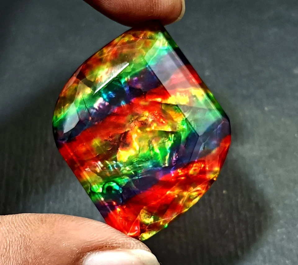 60 Ct Natural Ammolite Fancy Opal-Like Organic Doublet Rare Loose GEMSTONE