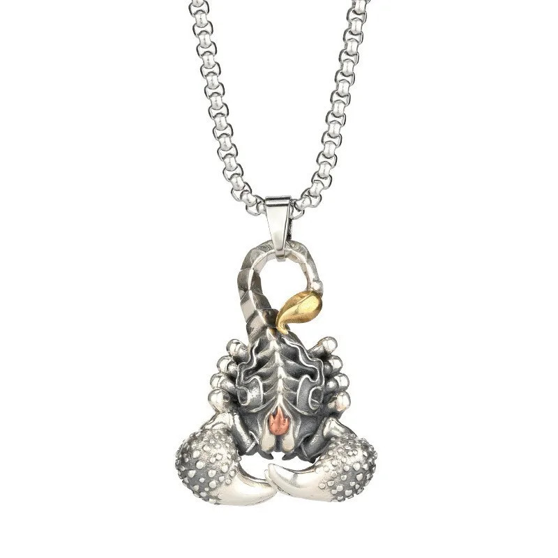 Men’s Titanium Steel Necklace Hip Hop Punk Trendy Anchor Pendant Stainless Steel