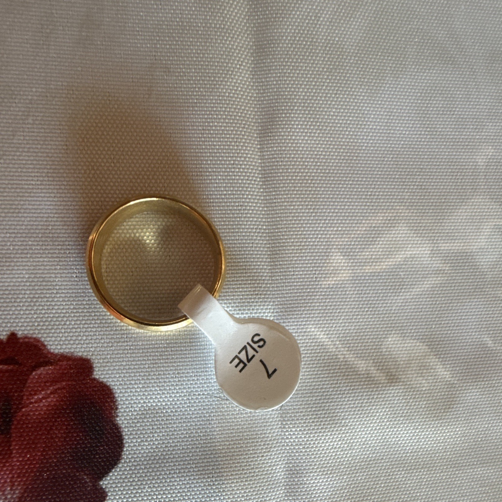 Yellow Gold Plated Plain Wedding/Anniversary Band Ring 7.25 Size 2mm